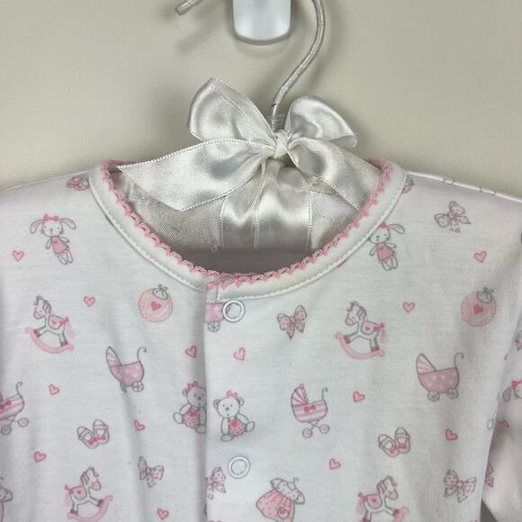 Kissy Kissy White Pink Footie 6-9 Months - Picture 2 of 6